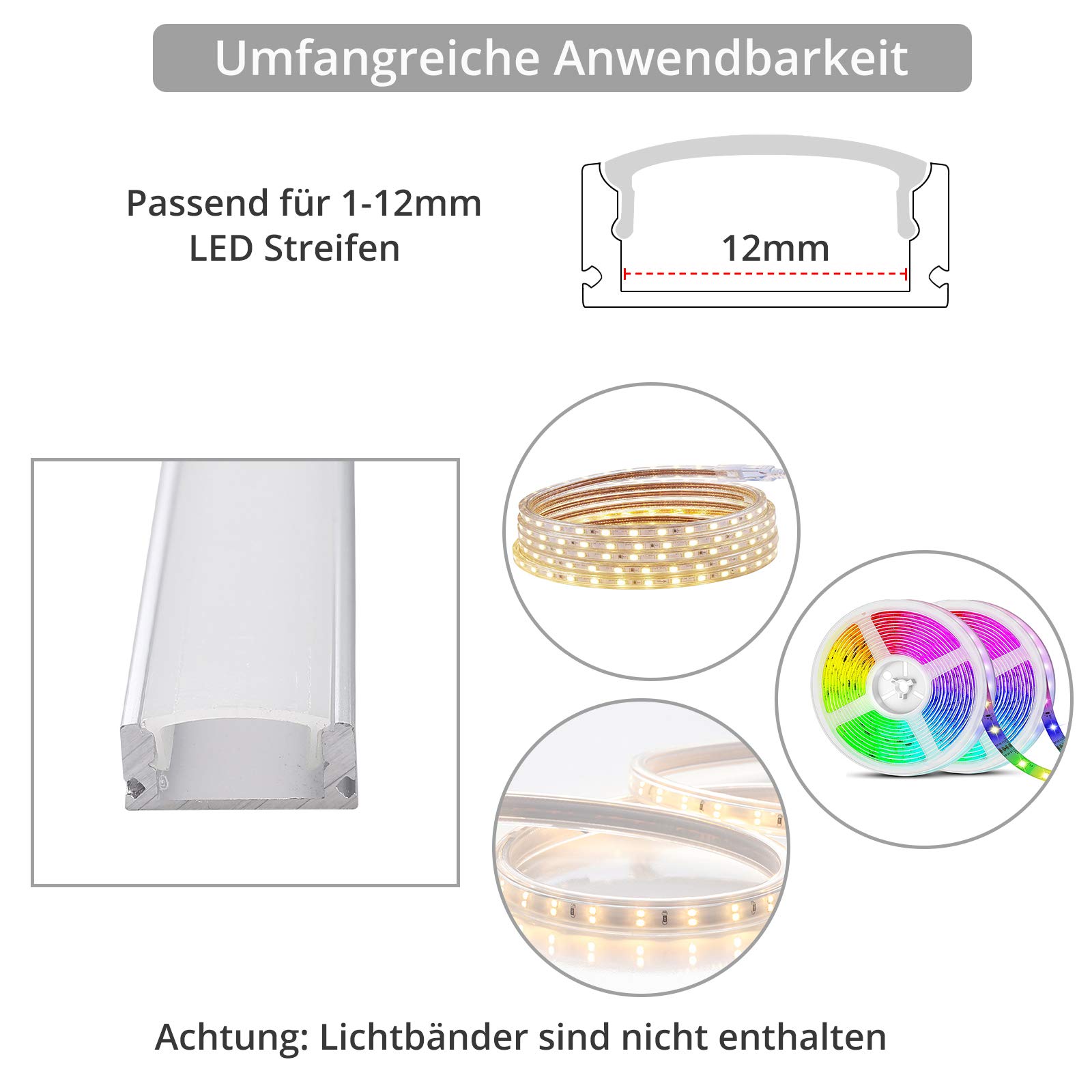 Amazon.com: Justech 6PCs 3.3ft U Shape LED Aluminum Channel System